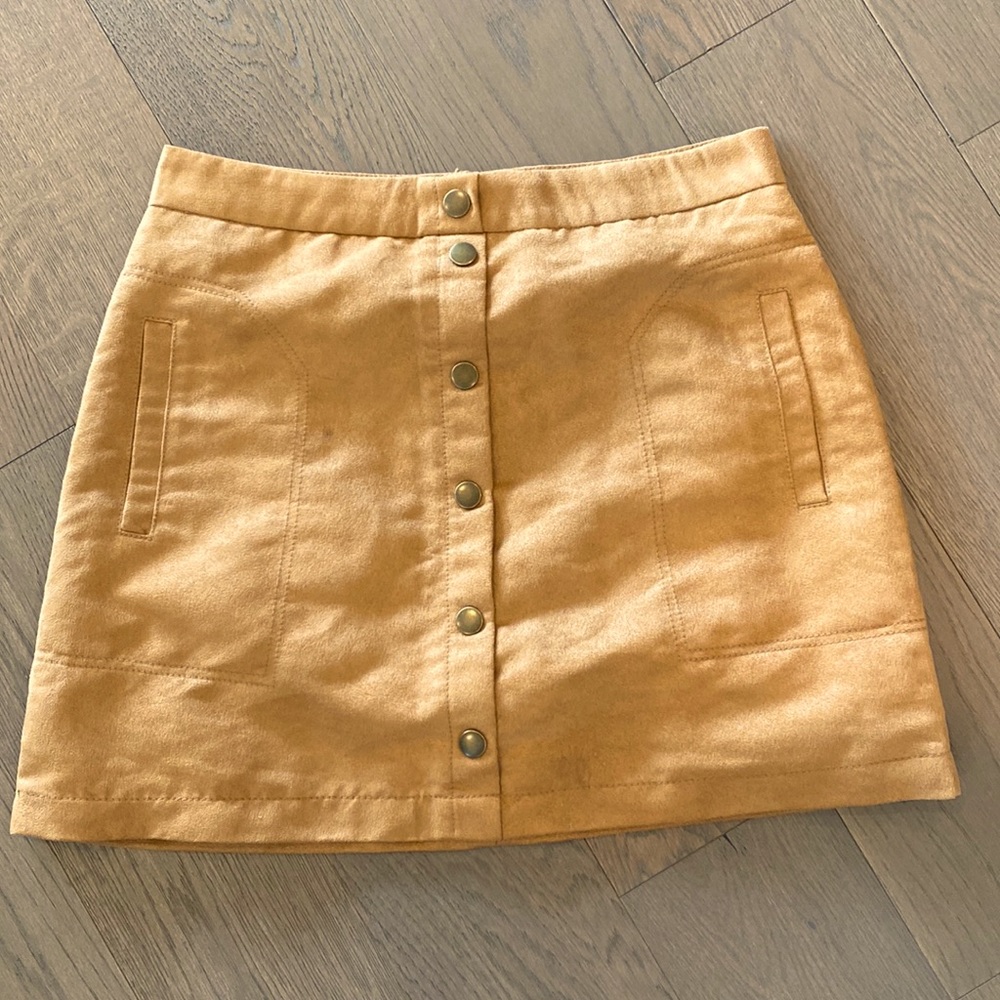 H&M faux leather camel skin color mini skirt